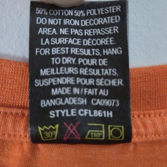 Soga Sports BC Lions CFL Jersey Style V-Neck Graphic T-Shirt Orange Size XL - Picture 4 of 8